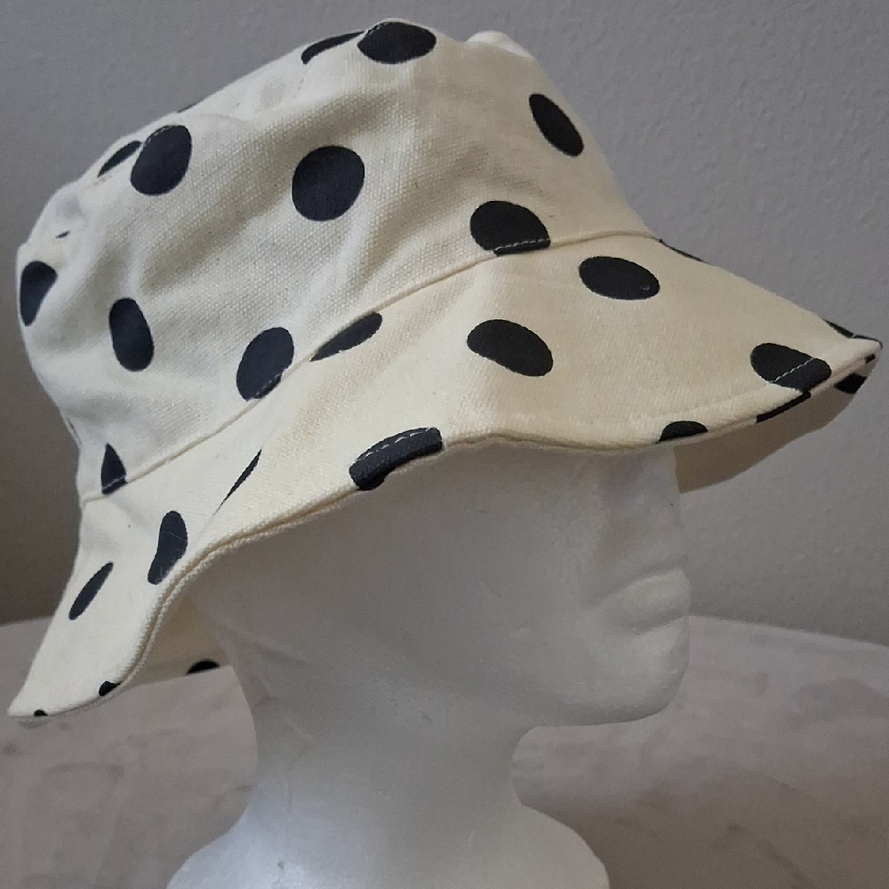 American Exchange Black & Cream Cotton Bucket Hat - Picture 7 of 9